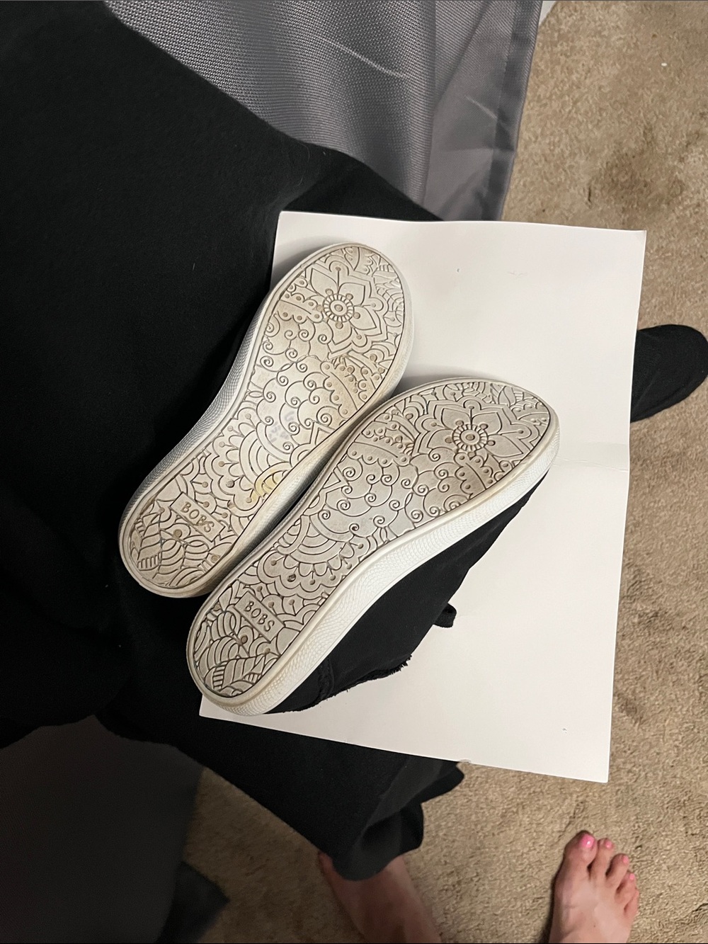 Skechers Black Canvas Sneakers with Rose-Gold Eyelets - Picture 4 of 4